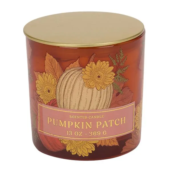 13OZ Candle Jar Pumpkin Patch Orng Orange