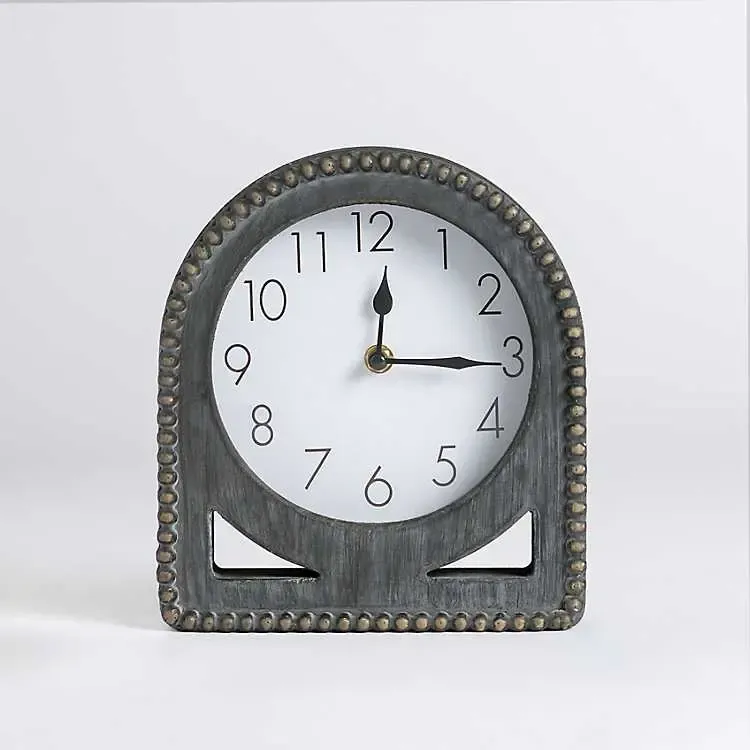 Beaded Charcoal Tabletop Clock