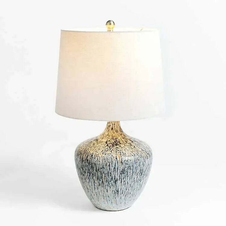 Blue Reactive Glaze Ceramic Table Lamp