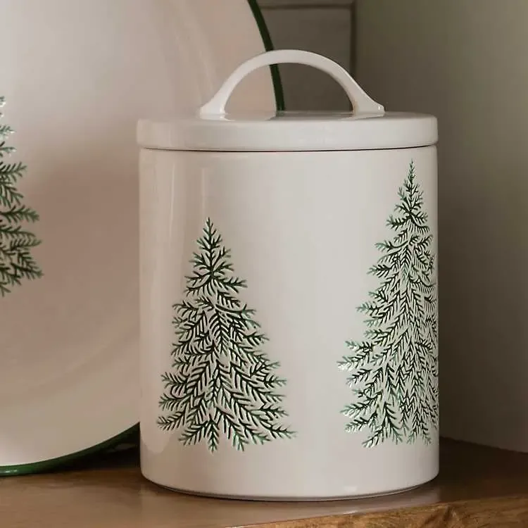 Evergreen Trees Embossed Canister