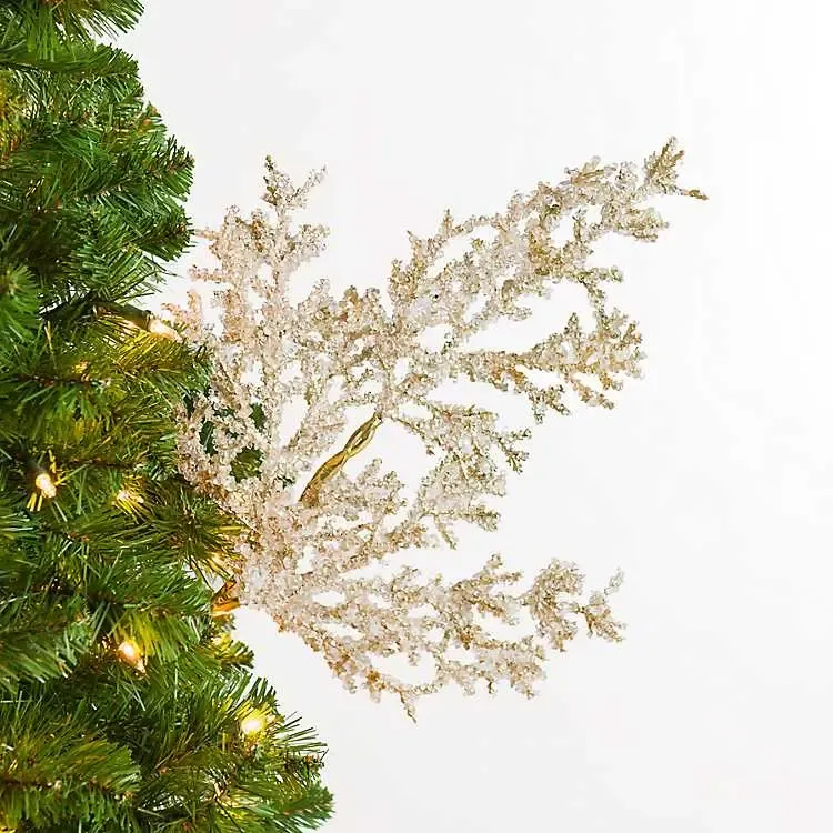 Frosted Golden Branch Tree Pick