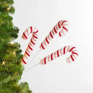 Glitter Candy Canes Tree Pick