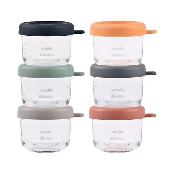 BEABA 5 oz Glass Baby Food Jars Sunrise Pkg/6
