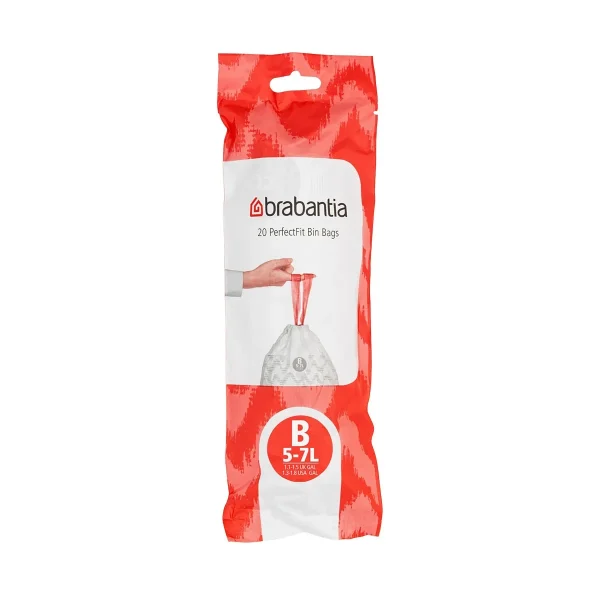 Brabantia 1.3 gal PerfectFit Trash Bags, Code B White