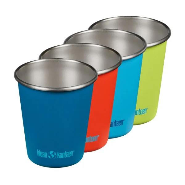 Klean Kanteen 10 oz Steel Cup Set Mykonos Blue Pkg/4