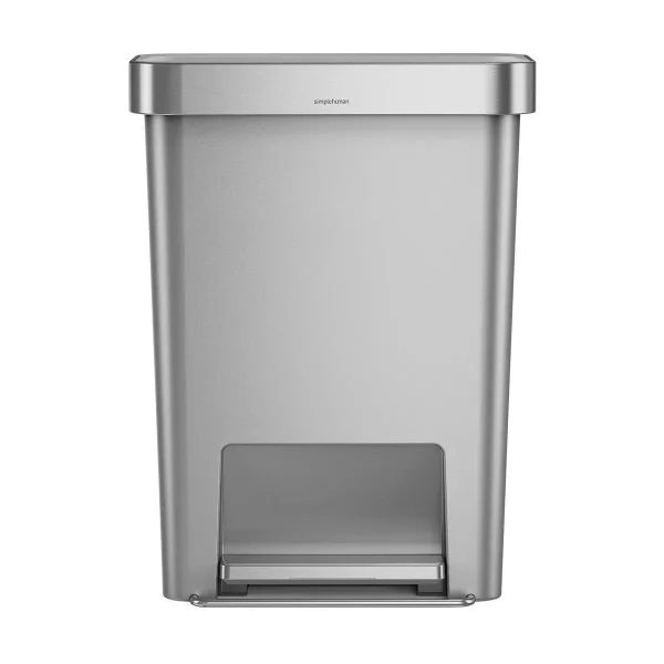 simplehuman 12 gal./45 ltr. Rectangular Plastic Step Can Grey