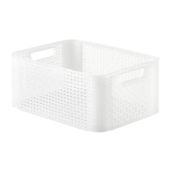 Curver Medium Basketweave Bin Translucent